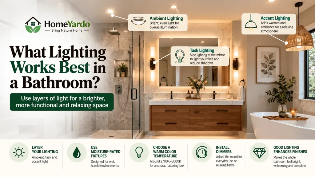 What lighting works best in a bathroom