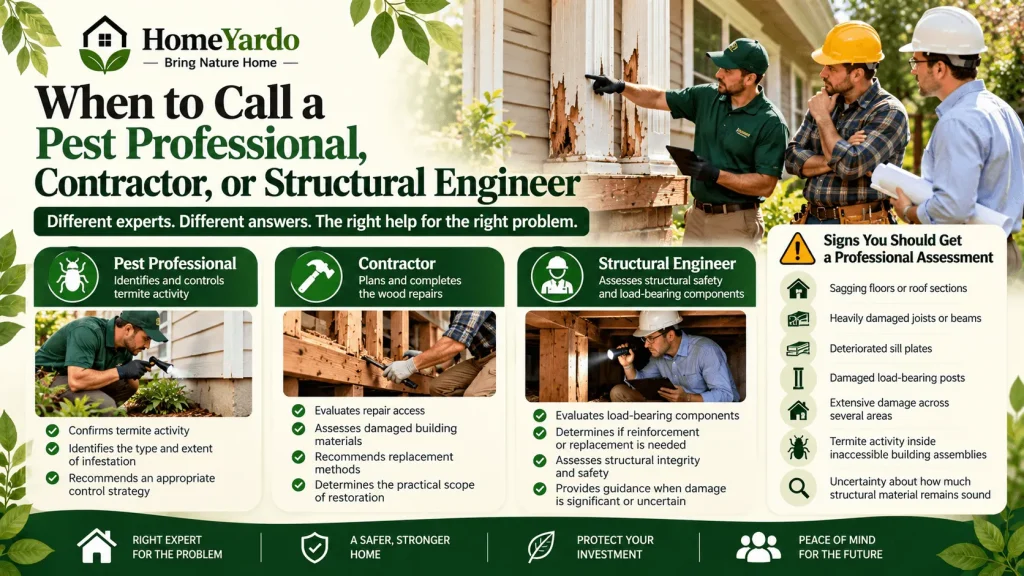 When to Call a Pest Professional, Contractor, or Structural Engineer