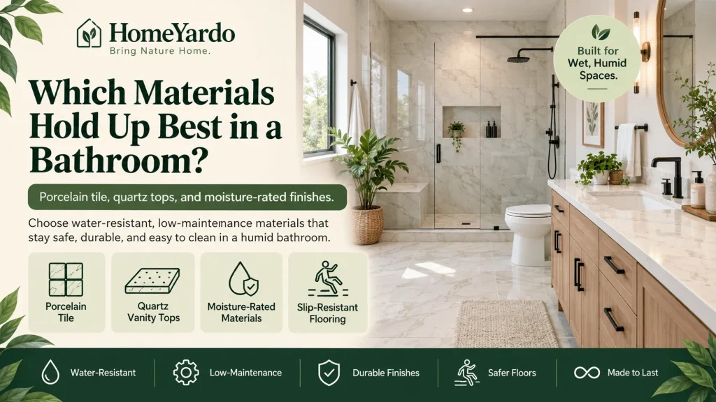 Which materials hold up best in a bathroom
