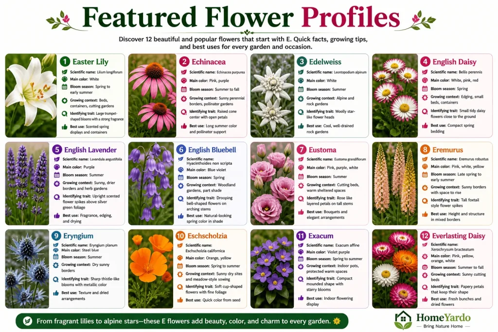 Featured Flowered that starting with E