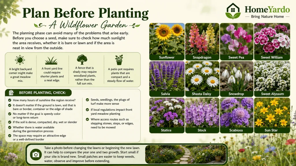 Plan Before Planting A Wildflower Garden