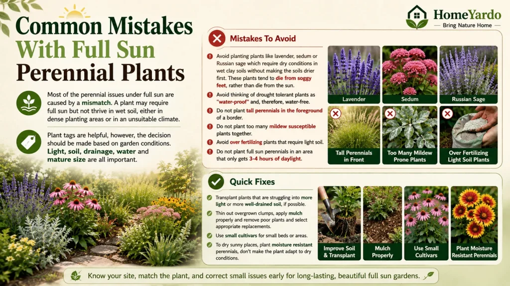 Common Mistakes With Full Sun Perennial Plants