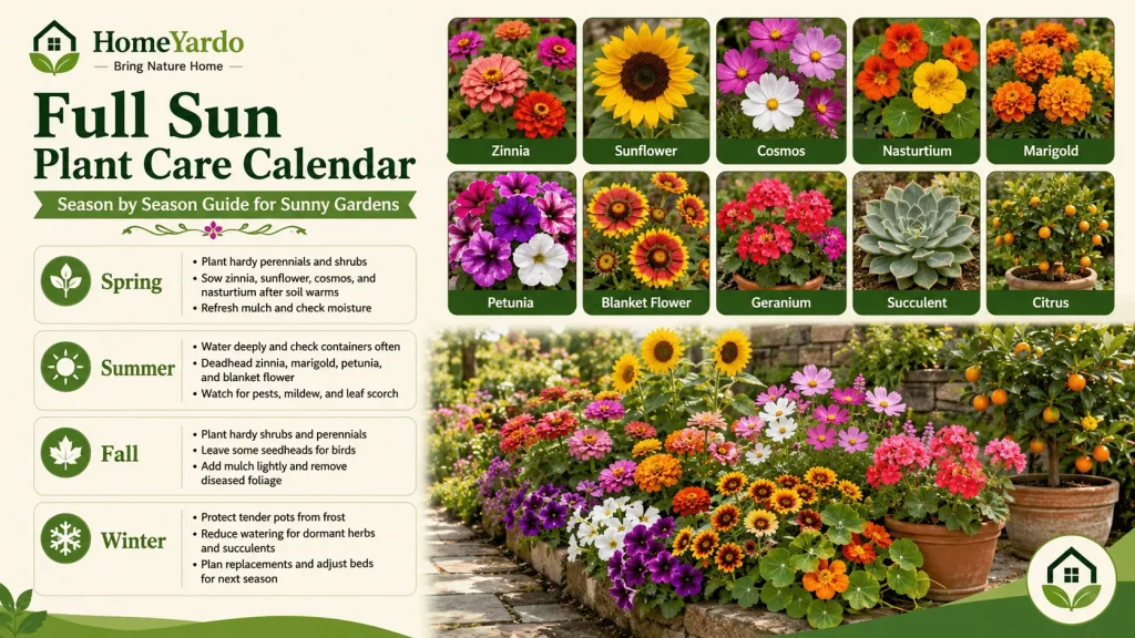 Full Sun Plant Care Calendar