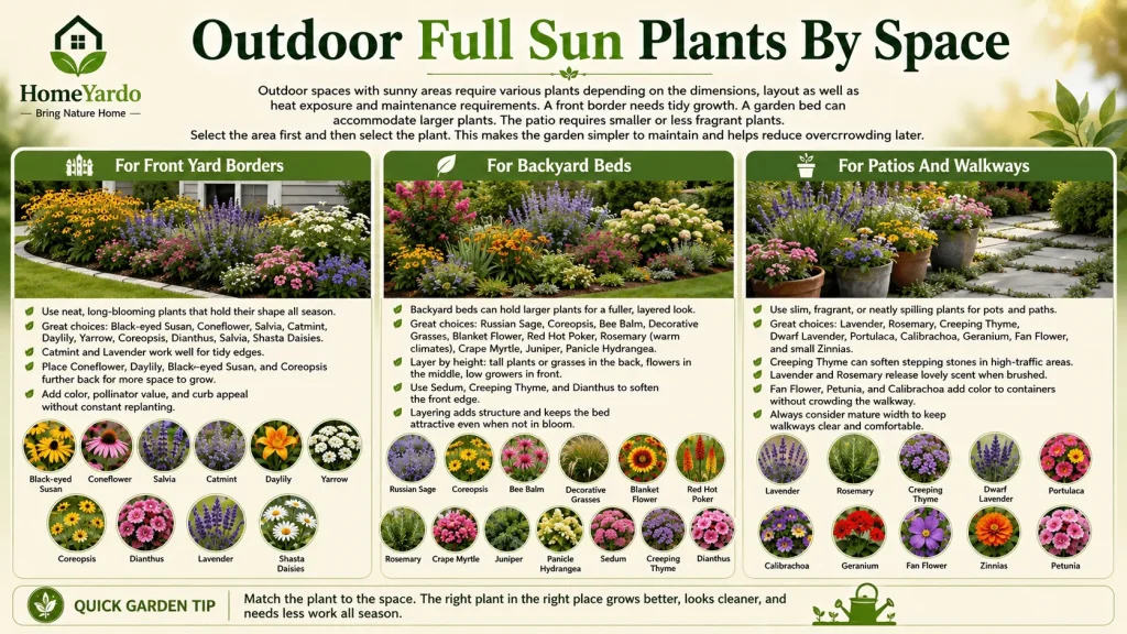Outdoor Full Sun Plants By Space