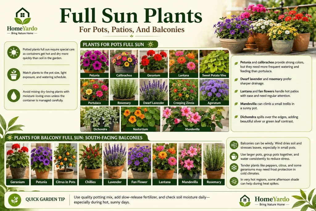Full Sun Plants For Pots, Patios, And Balconies