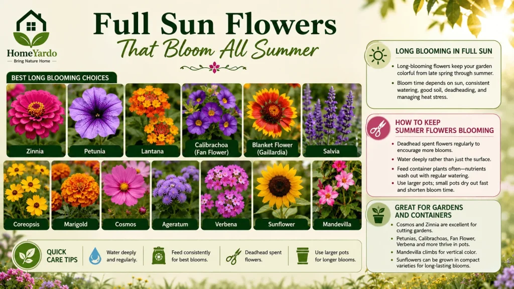 Full Sun Flowers That Bloom All Summer
