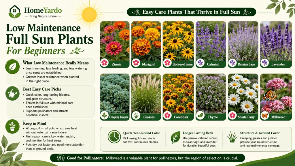 Low Maintenance Full Sun Plants For Beginners