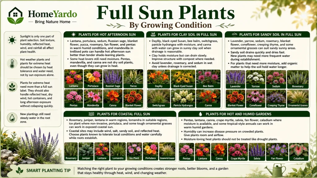 Full Sun Plants By Growing Condition