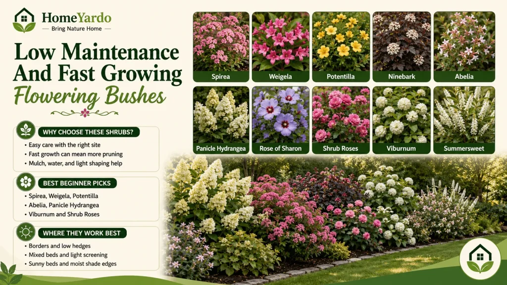 Low Maintenance And Fast Growing Flowering Bushes