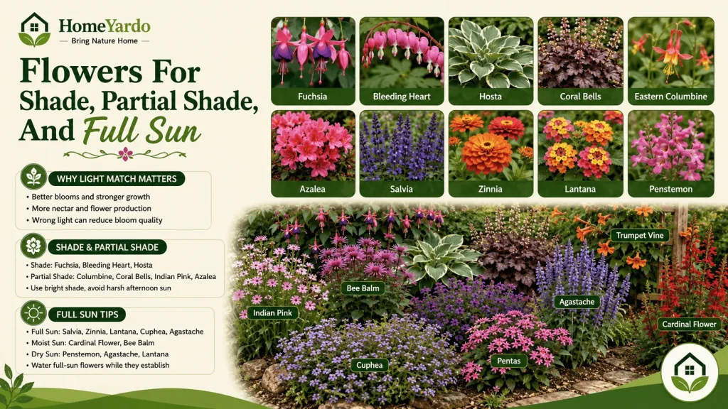 Flowers For Shade, Partial Shade, And Full Sun