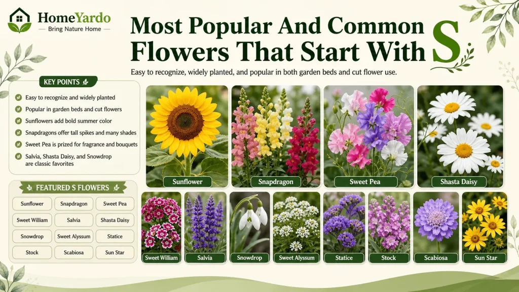 Most Popular And Common Flowers That Start With S