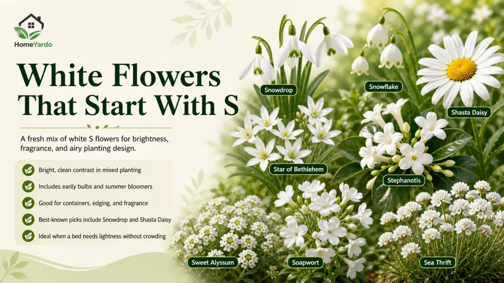 White Flowers That Start With S