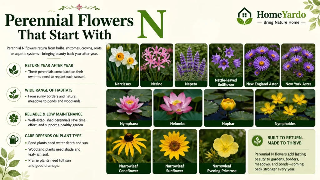 Perinnial FLOWER THAT START WITH N