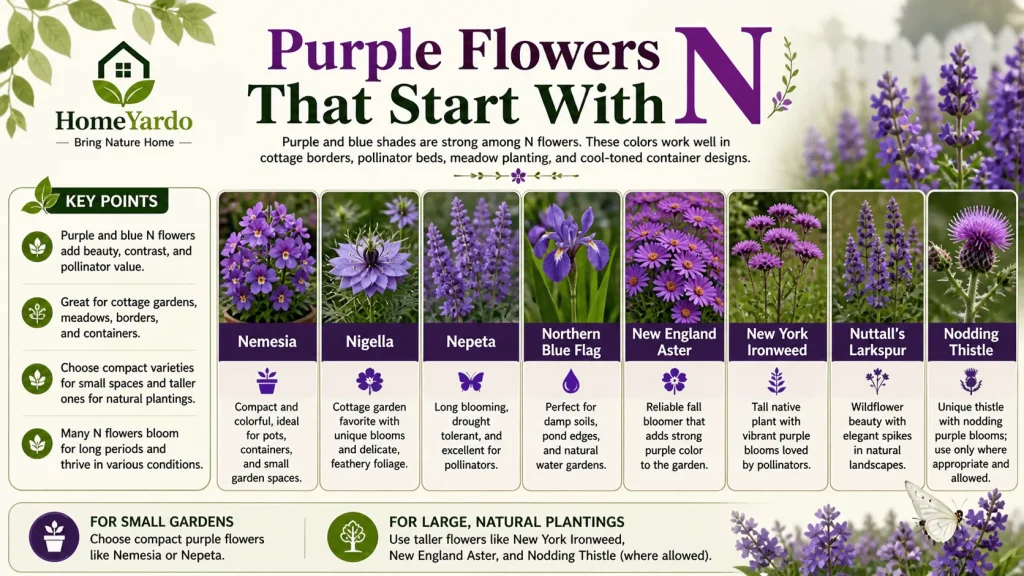 Purple FLOWER THAT START WITH N