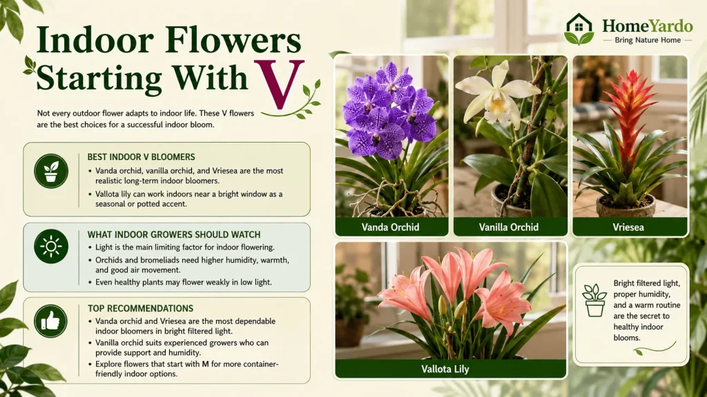 Indoor flowers starting with V