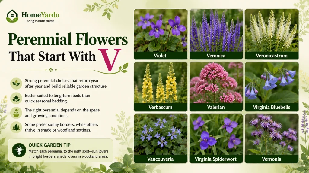 perennial flower that tsart wuith V