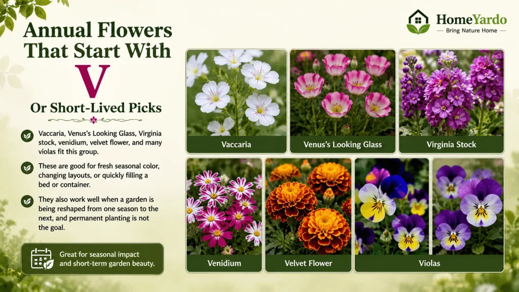 Annual flowers that with V