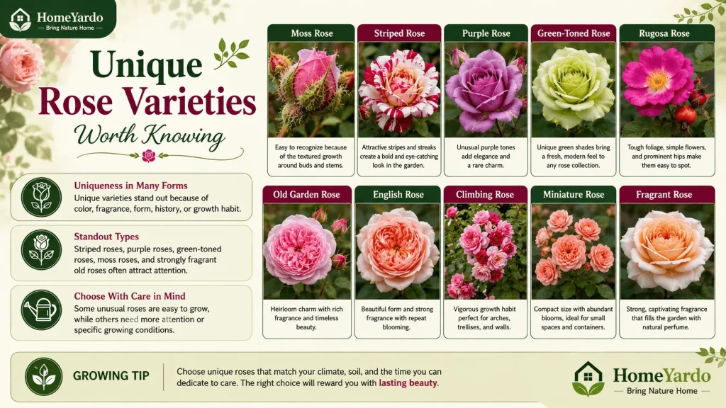Unique rose variesties