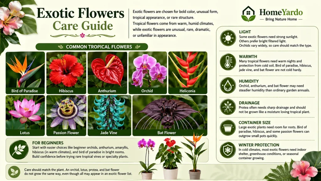 Exotic Flowers Care guide