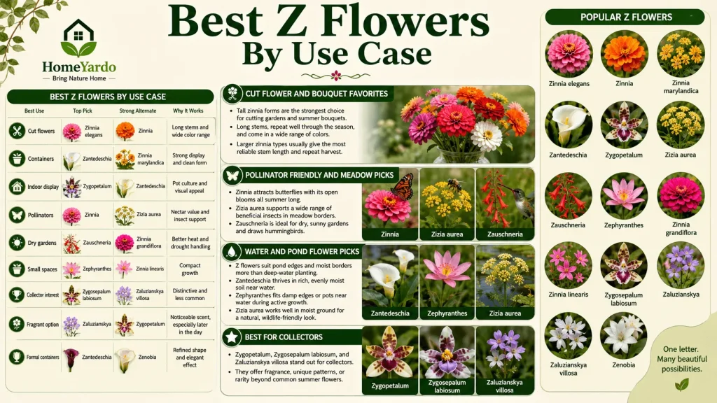 Best Z flowers by use case