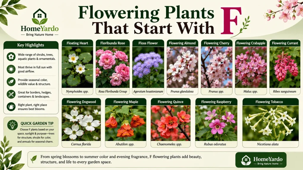 Flowring Plants and tress that satrt with letter M