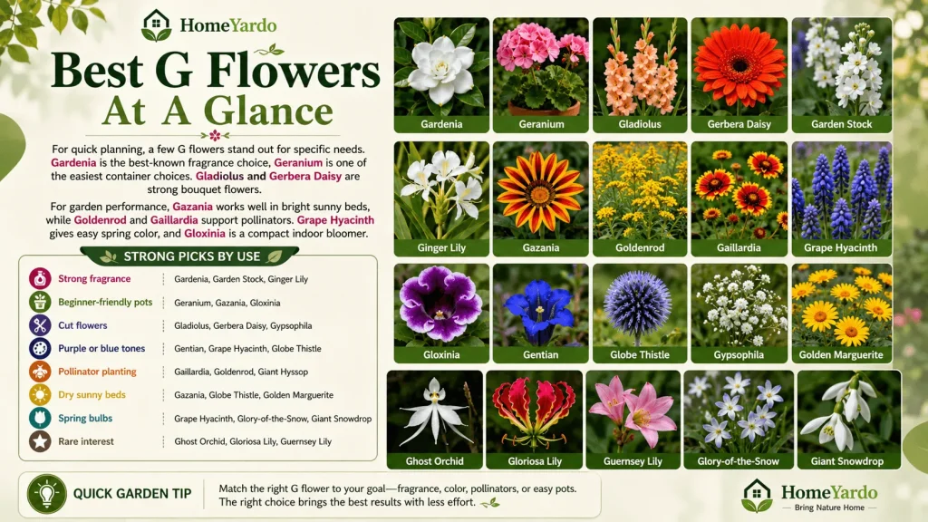 Best G flowers At a glance