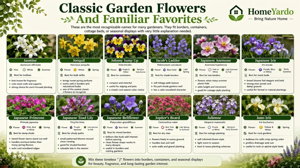 Classic garden flowers