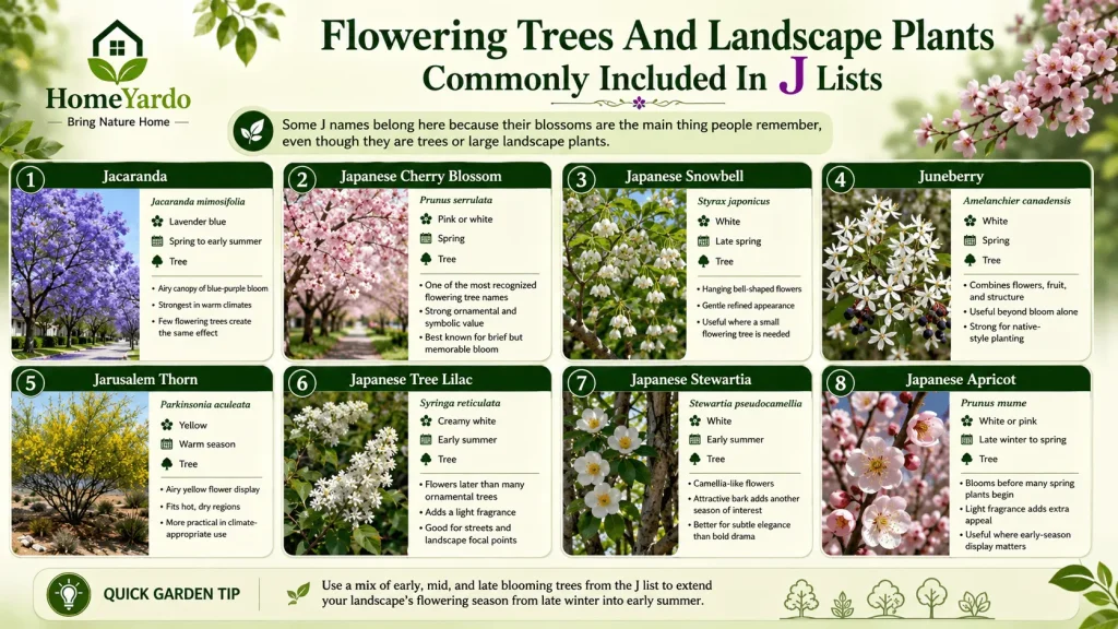 Flowering trees and landscape plants