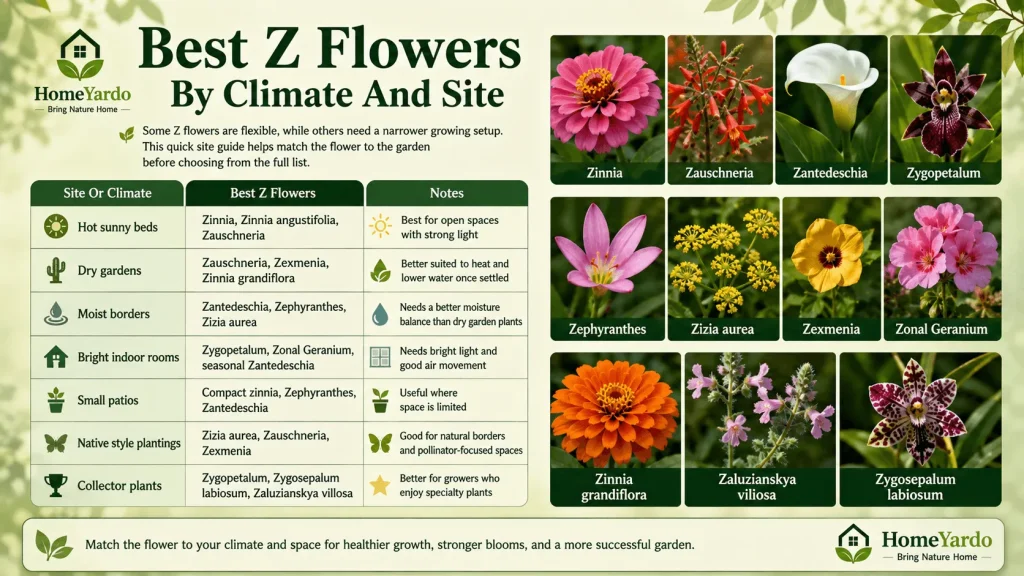 Best Z flowers By climate and site