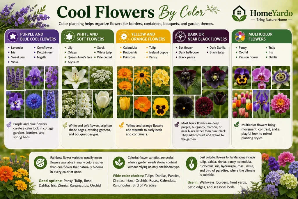 Cool flowers By color