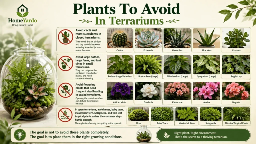 Plants to avoid in Terrariums