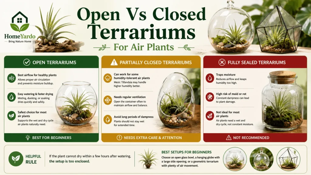 Open vs closed terrariums