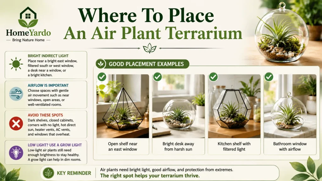 Where to place an air plant terrarium