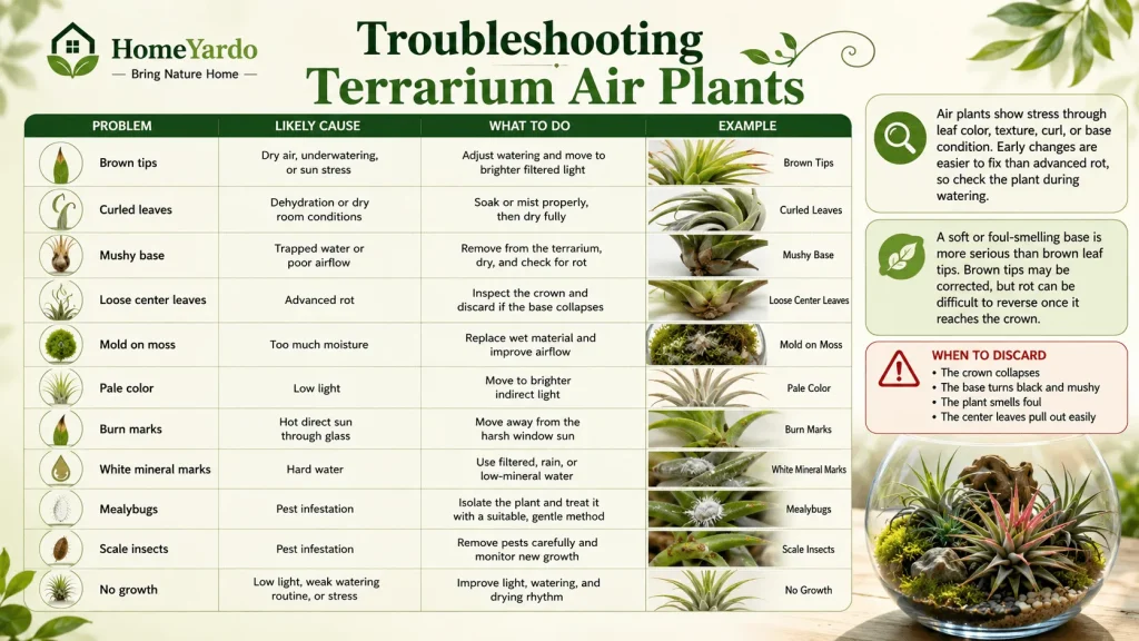 Troubleshooting terrarium air plants