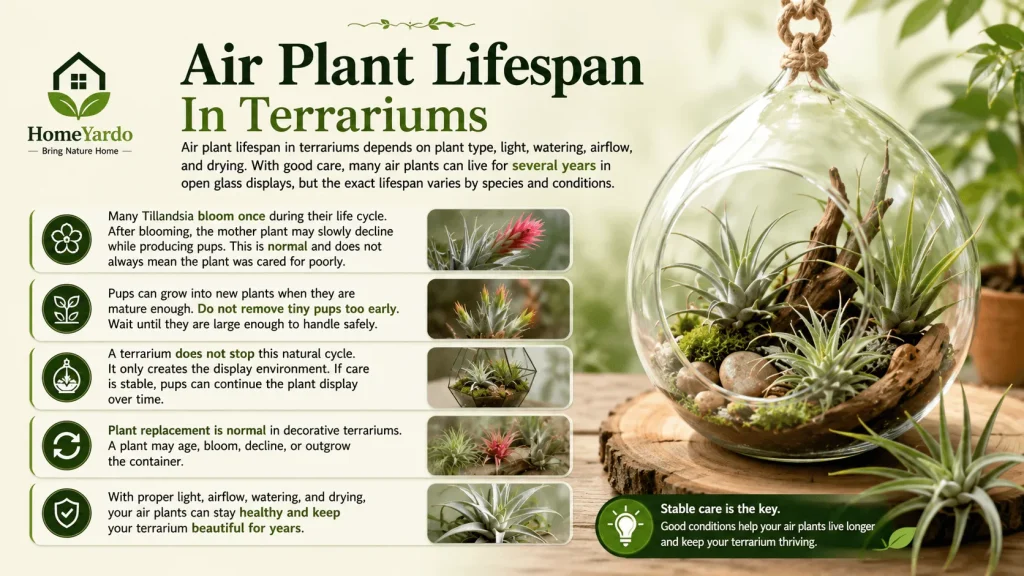 Air plants lifespan in terrariums