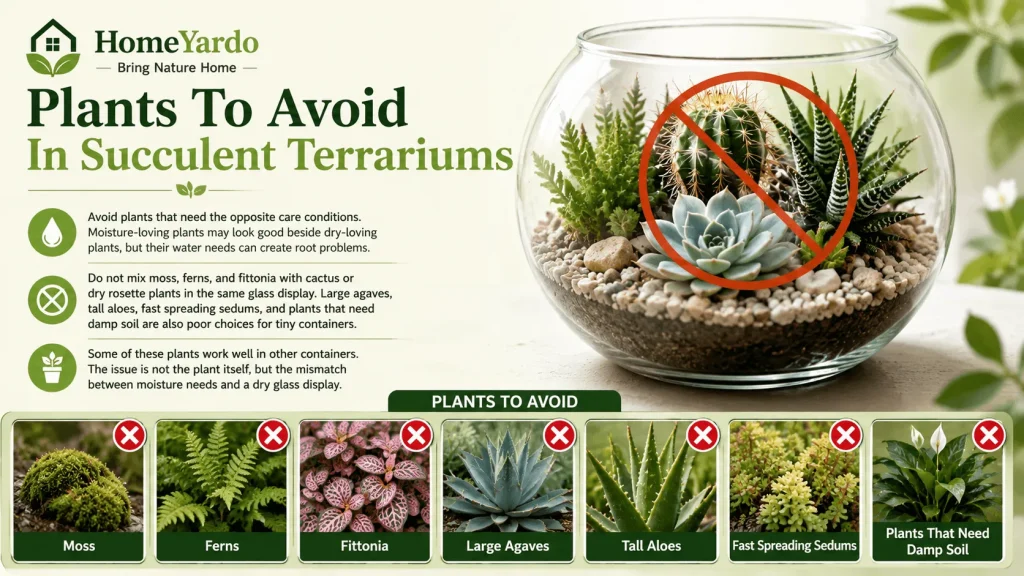 Plants to avoid in succulent terrariums