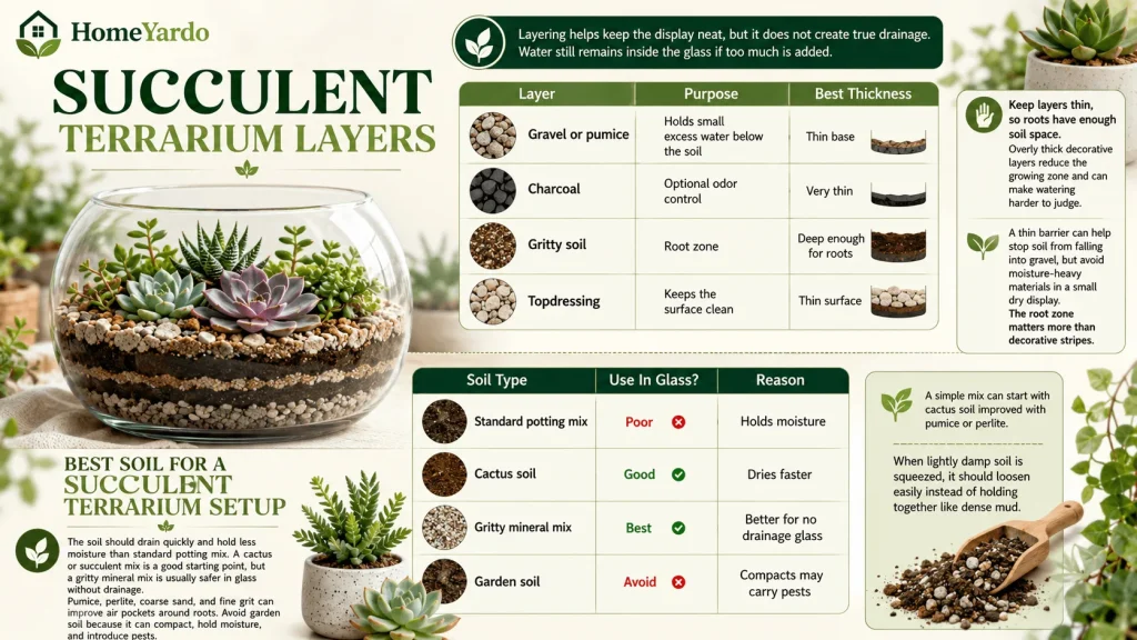 Succuelnt terrarium layers