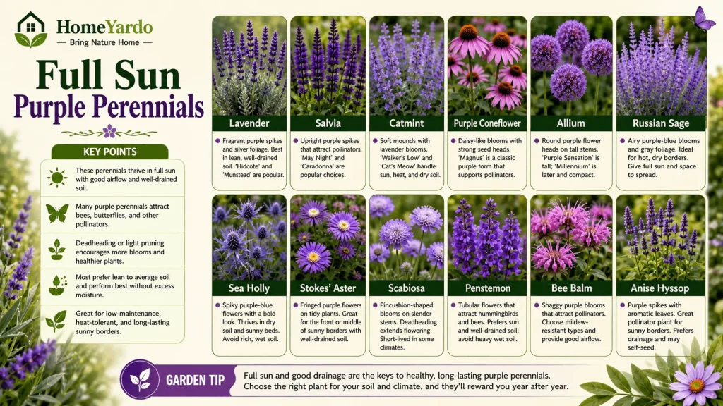 Full sun purpple perennials