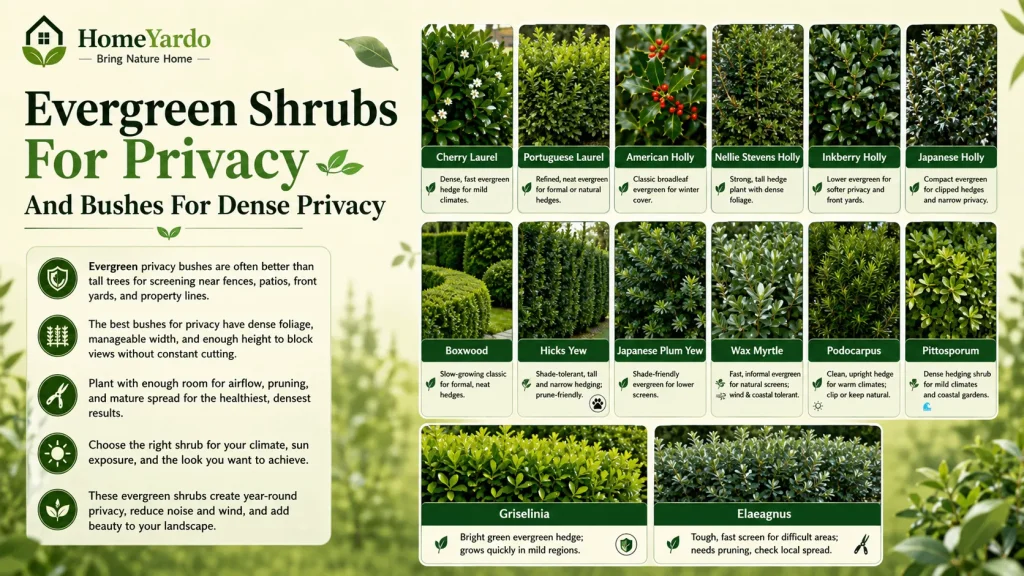 Evergreen Trees And Tall Screens