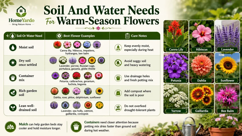 Soil And Water Needs For Warm-Season Flowers