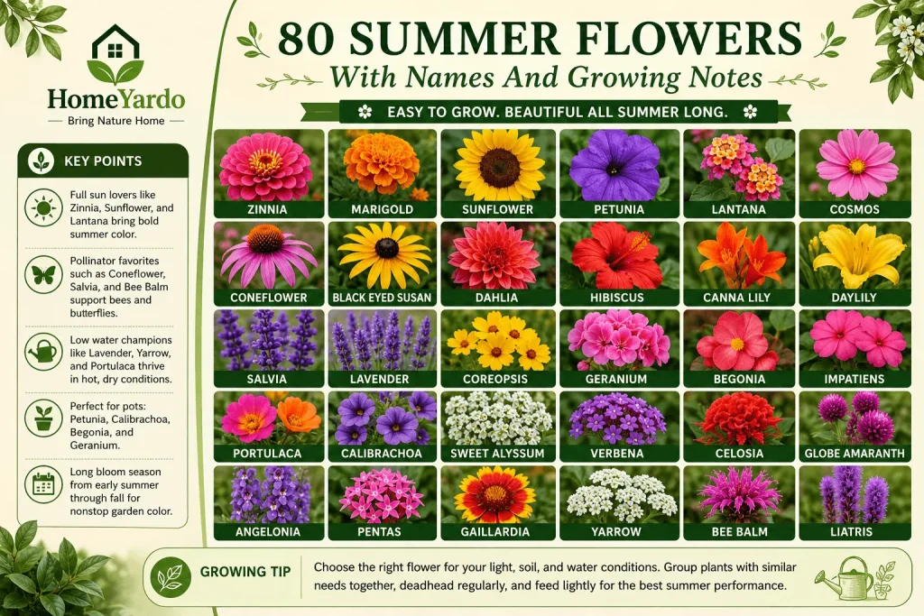 80 Summer Flowers With Names And Growing Notes