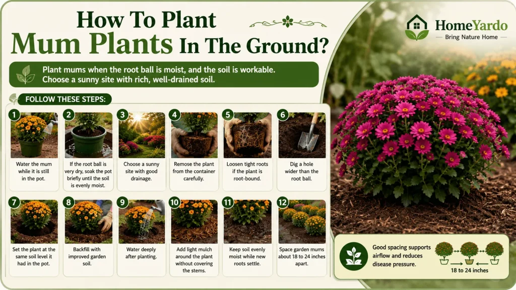 How To Plant Mum Plants In The Ground?