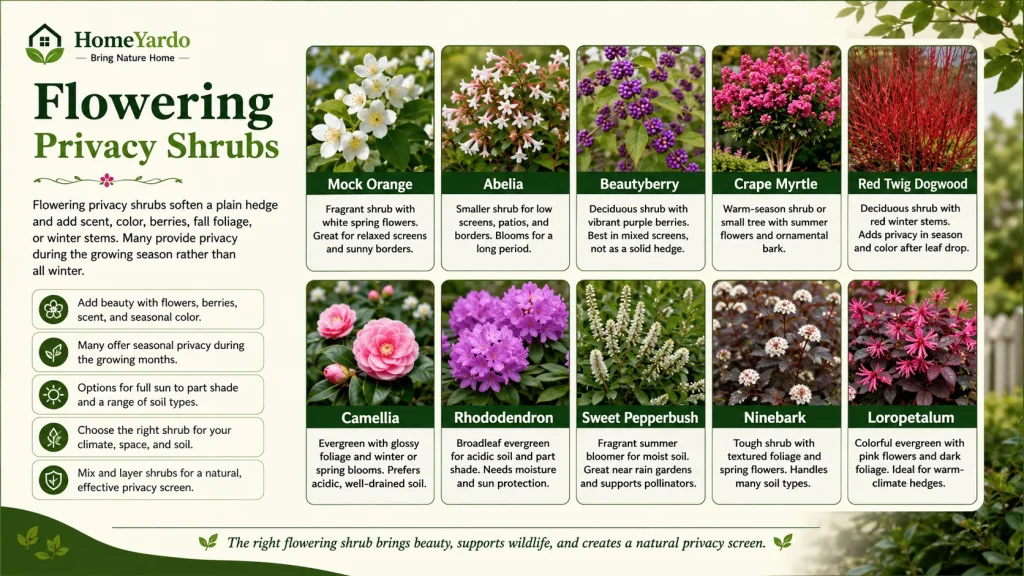 Flowering Privacy Shrubs