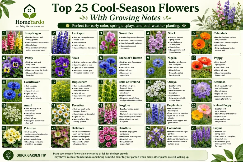 Top 25 sool season flowers