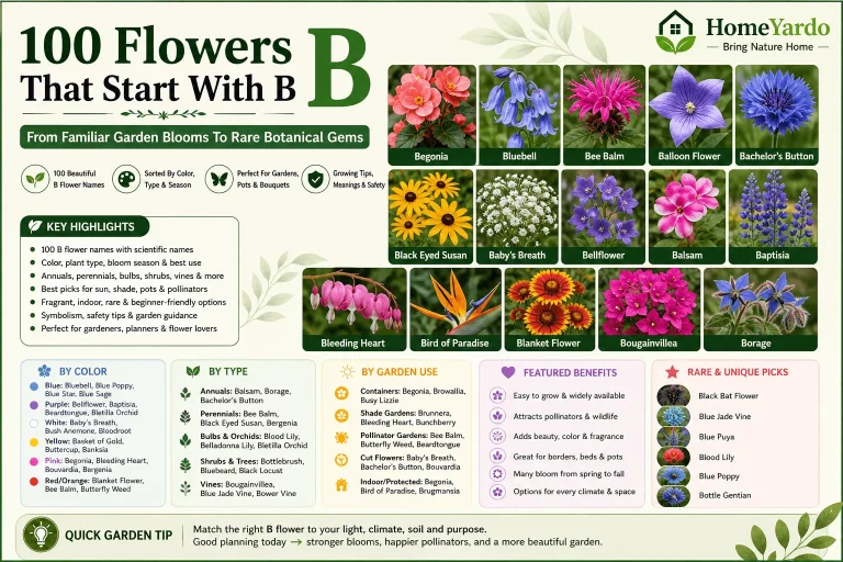 100 Flowers that start with B