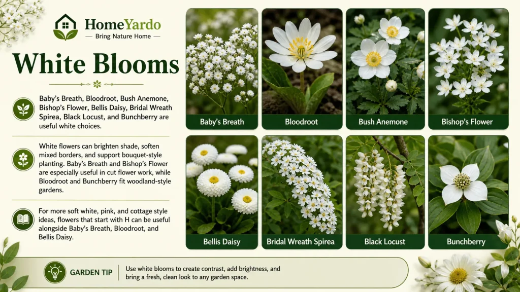 White blooms