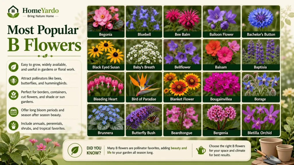 Most popular B flowers