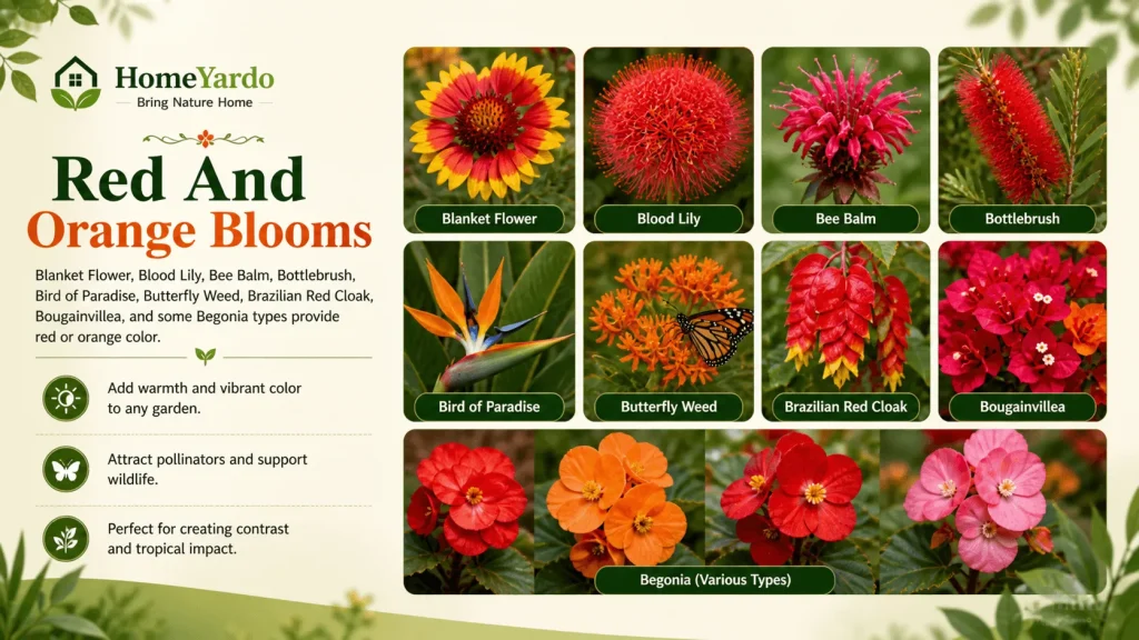 Red and orange blooms