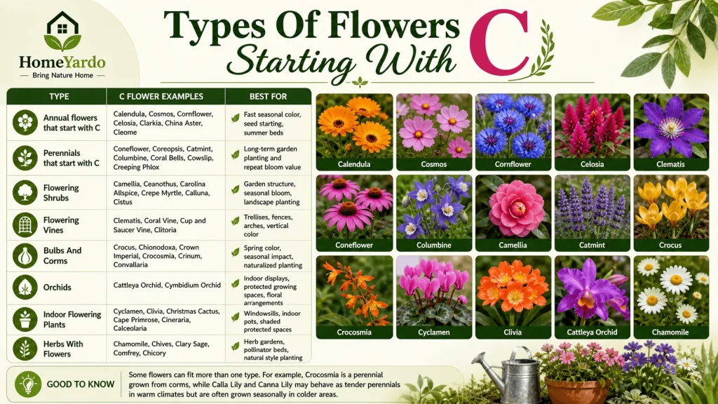 80+ Flowers That Start With C: Photos, Facts & Growing Tips