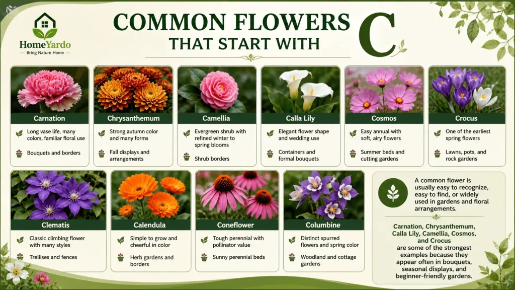 Common Flower that start with C